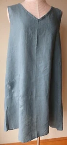 FLAX Designs   Linen  Dreamy  Dress      L   NWOT  Shift Dress BLUESTONE - Picture 1 of 8
