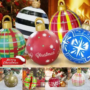 60cm Inflatable Christmas Ball Christmas Tree Baubles Outdoor Party Decorations - Picture 1 of 30