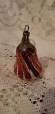 ANTIQUE RED FEATHER TREE BELL BUMPY MERCURY GLASS CHRISTMAS ORNAMENT