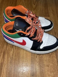 Nike Air Jordan 1 Low SE Black Toe Multi-Color Sneakers CZ4776-101 Women Size 8 - Picture 1 of 13