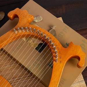 Juego de 16 cuerdas de arpa de lira de colección cuerpo de caoba instrumento de cuerda para principiantes - Imagen 1 de 7