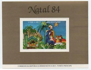 S. TOME' E PRINCIPE 1984 NATALE FOGLIETTO MNH** - Picture 1 of 1