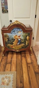 Antique French Louis XVI Trumeau Bronze Inlaid Bookcase Commode Curio Cabinet - Picture 1 of 16