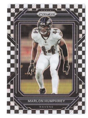 2022 Panini Prizm Black & White Checker Prizm #24 Marlon Humphrey SSP Ravens - Image 1 of 2