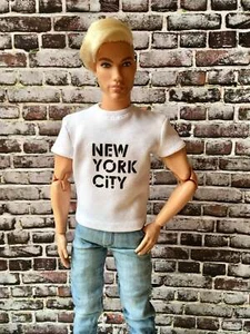 Bouutique Vital Printed T-shirt "NYC" Design for Ken Doll, many colors - Picture 1 of 18