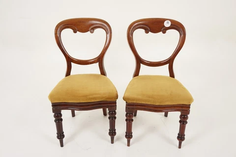 Antique Walnut Chairs, Pair of Victorian Dining Chairs, Scotland 1880, H1132 Cover