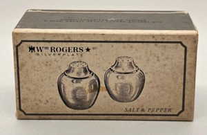 Juego de vasos de sal y pimienta plateados WM Rogers - Imagen 1 de 2