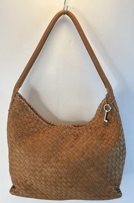 Fossil Brown Woven Leather Hobo Shoulder Bag Magnetic Snap No. 75082 - Image 1 of 4