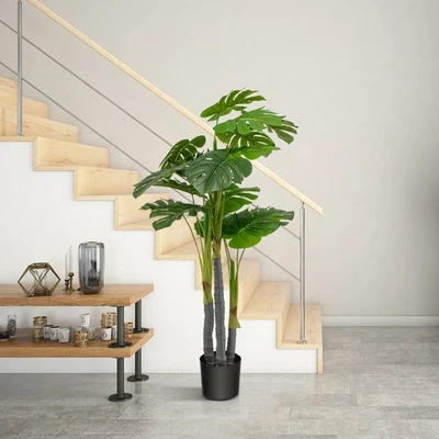 Árbol artificial Monstera palmera artificial de 4 pies planta falsa para interior exterior Foto 1 de 4