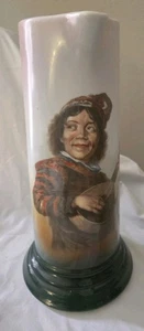 Court Jester Lute Player German 12" Porcelain Pitcher Tankard Germany - Picture 1 of 9
