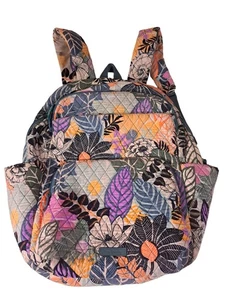 VERA BRADLEY Essential Large Backpack Palm Floral Print Lighten-Up Fabric Laptop - Picture 1 of 11
