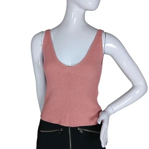 Strick Camisole Top Größe Small zartrosa V-Ausschnitt ärmellos perfekt zum Lagenlook - Bild 1 von 4