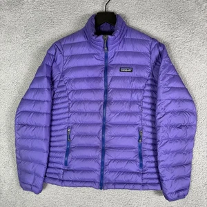 Patagonia piumino maglione puffer jacket donna viola medio cappotto zip intera - Foto 1 di 12