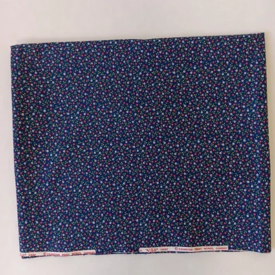 Cranston VIP Vintage Navy Blue Ditzy Floral Cotton Fabric 1yd-22" x 42" - Image 1 of 4