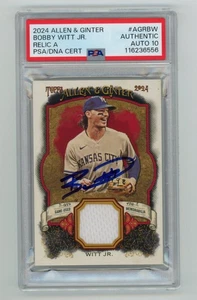 Bobby Witt Jr Signed 2024 Topps Allen & Ginter Relic A #AGRBW PSA 10 Auto - Bild 1 von 2