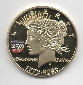 2025 Semiquincentennial Liberty gold-plated 1 ounce round - Picture 1 of 4