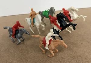 5 Stuart Original Pferde mit Reiter und Sattel 1 mit Packung silber weiß hellbraun schwarz - Bild 1 von 2