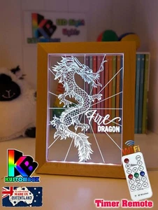 FIRE DRAGON FLYING PERSONALISED USB 3D LED Night Light 7 Colour Change Room Lamp - Picture 1 of 13