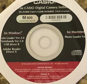 Casio Digital Camera Software M800 for Windows and Mac - Picture 1 of 1