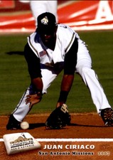 2007 San Antonio Missions Grandstand #11 Juan Ciriaco Dominican Republic DR Card
