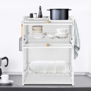 3 Tier Dish Drying Rack Modern Household Dish Organizer Kitchen Storage Racks - Picture 1 of 23