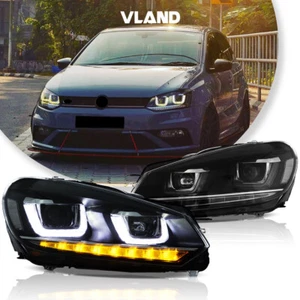 For 2010-2014 VOLKSWAGEN Golf 6 MK6/Jetta Wagon LED Headlights Sequential Pair - Picture 1 of 14