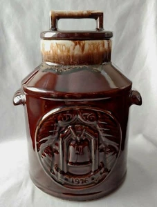 VTG MCCOY BROWN DRIP BICENTENNIAL 1776 LIBERTY BELL MILK CAN COOKIE JAR - Picture 1 of 7