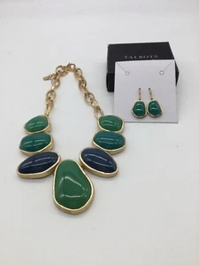 Talbots Green Multi Necklace &Bracelet Set NEW - Picture 1 of 3