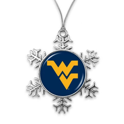 59715 West Virginia Mountaineers WVU Snowflake Christmas Ornament - Image 1 of 2