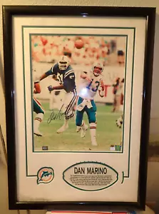 DAN MARINO MIAMI DOLPHINS Autographed 24.5" x 34.5" Large Photograph Framed - Picture 1 of 7
