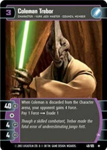 STAR WARS TCG WOTC JEDI GUARDIANS COLEMAN TREBOR 49/105 FOIL GEM MINT - Picture 1 of 1