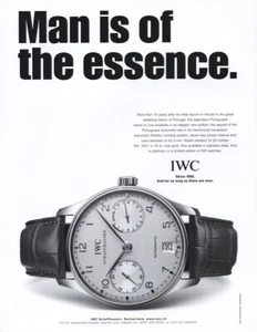 2004 IWC Watches: Man Is Of the Essence Vintage Print Ad - Picture 1 of 1