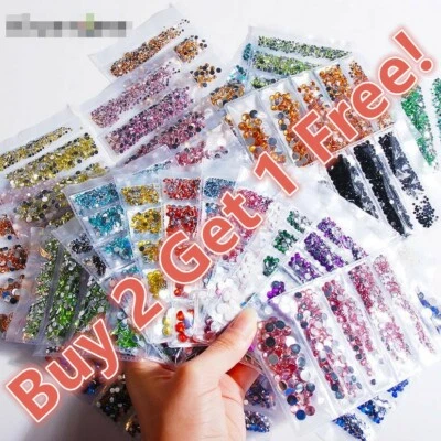 Rhinestones Gems Crystal Pearl Nail Body Art Face Festival Costume Craft UK Post