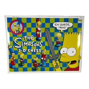 Vintage 1991 The Simpsons 3D Chess Set Complete Board Game Classic Unused - Picture 1 of 6