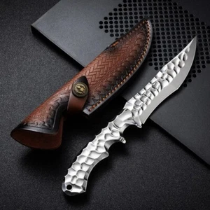 7.4" Forged Fixed Blade Blank Knife Full Tang Ultra Sharp with Leather Sheath - Picture 1 of 5