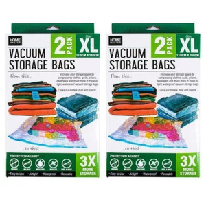 4PCS XL Vacuum Space Saver Bag Storage Compress Organizer Re-Usable Airtight - Picture 1 of 9