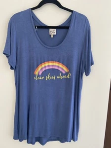 Cosmo Vintage blue short sleeve T-shirt women's size 2XL - Picture 1 of 6