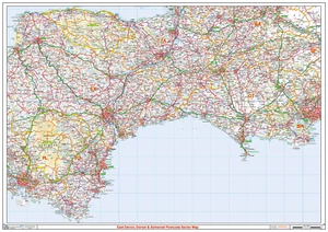East Devon, Dorset & Somerset Postcode Sector Map - Picture 1 of 6