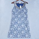 Ann Taylor Loft Dress Womens Sz 8 Blue Paisley Embellished Neckline Shift NWT$89