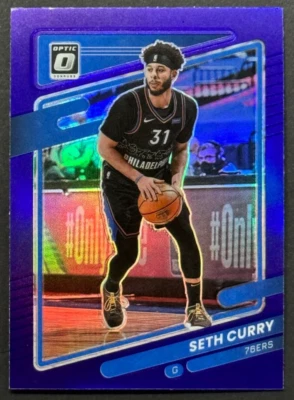 2021-22 Donruss Optic Seth Curry #91 Purple Prizm Philadelphia 76ers - Image 1 of 2