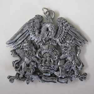 Queen 1991 Official Fan Club Metal Crest Pendant (Inferno) Freddie Mercury - Picture 1 of 13