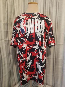NBA Basketball Player Silhouette Herren Tee T-Shirt rot weiß blau Größe L - Bild 1 von 11