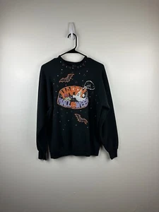 Vintage Halloween Sweatshirt Rundhalsausschnitt Größe Large hergestellt in den USA Hexe Geist - Bild 1 von 4