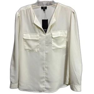 Jones New York NEW ivory blouse top SZ XL career work casual professional basic - Picture 1 of 6