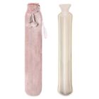 Long Hot Water Bottle With Fluffy Cover 2 Litre Extra Long PINK