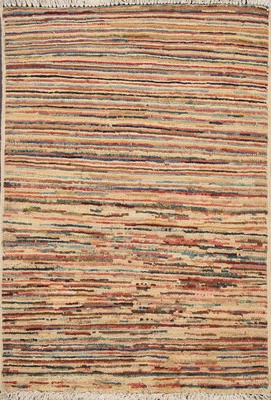 Alfombra moderna hecha a mano con detalles de lana oriental alfombra pequeña de vestíbulo de 2x3 pies Foto 1 de 4