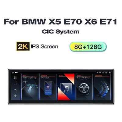 14.9" Android GPS Car Stereo CarPlay for BMW X5 X6 E70 2011-2013 CIC 8+128GB - Image 1 of 4