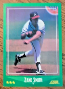 ZANE SMITH Atlanta Braves 1988 Score Baseball Card #410 Mint - Picture 1 of 2