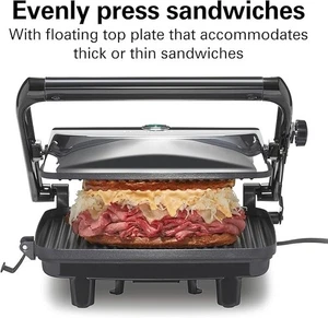 Parrilla para sándwichera interior con prensa Panini - Imagen 1 de 6