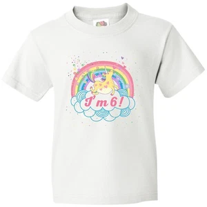 Inktastic 6th Birthday Unicorn Rainbow Girls Youth T-Shirt Party Six 6 Pastel Im - Picture 1 of 3